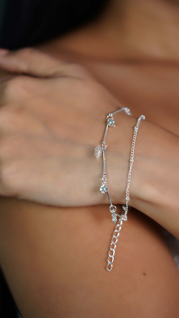 Silver Flower Bracelet