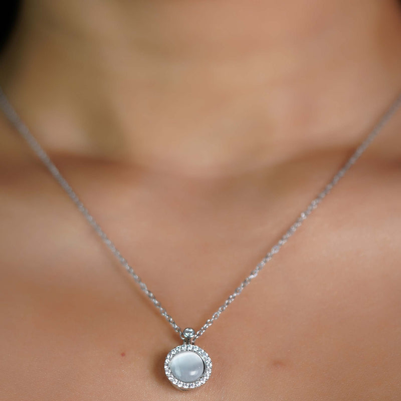 Moonstone Halo Necklace