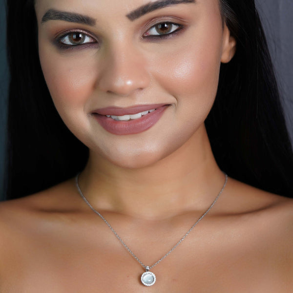 Moonstone Halo Necklace