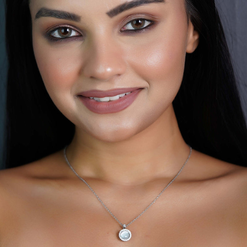 Moonstone Halo Necklace
