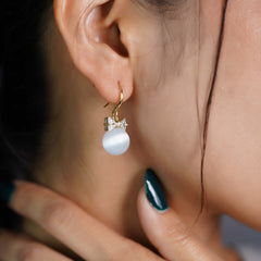 Bow and Pearl Drop Earrings