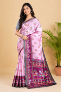 Royal Pink Paithani Printed Saree