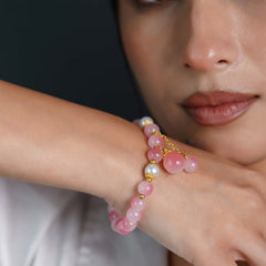 Pink Bow Beaded Bracelet