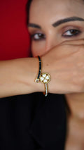 Black & White Sparkle Clover Bracelet