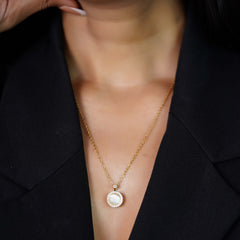 Moonstone Halo Necklace