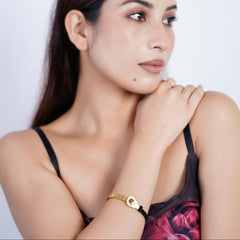 Gold and Black Cuff Bracelet