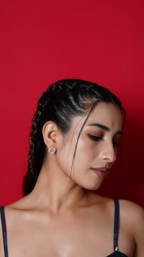 Diamond Twist Stud Earrings