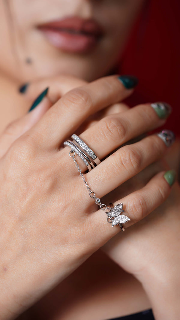 Butterfly Double Adjustable Ring