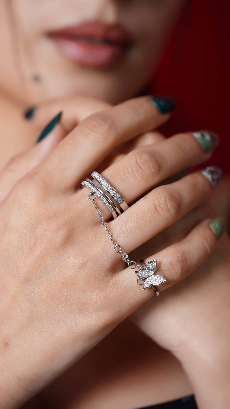 Butterfly Double Adjustable Ring