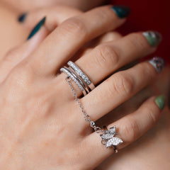 Butterfly Double Adjustable Ring