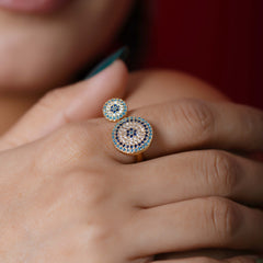 Peacock Diamond Adjustable Ring