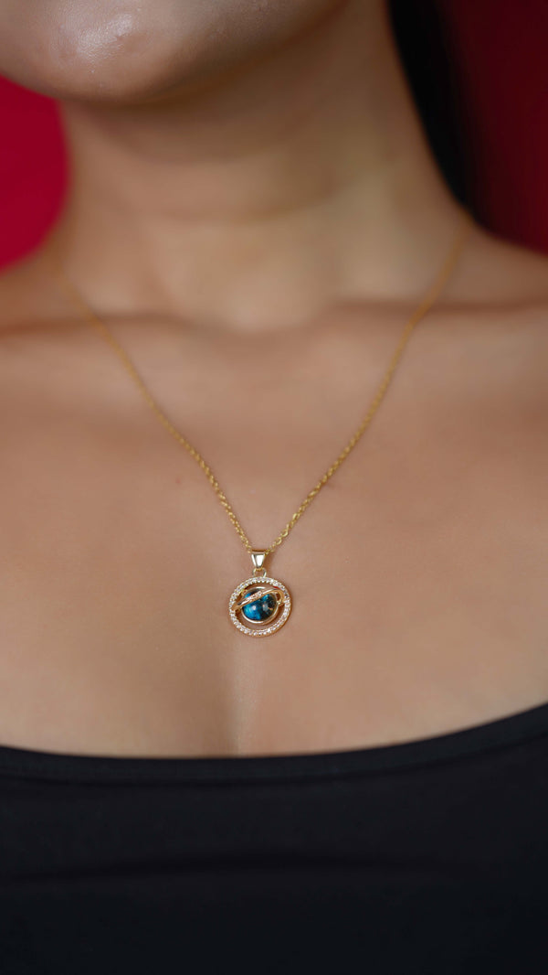 Gold-Plated Planet Pendant Necklace