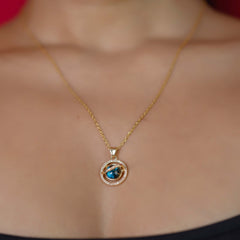 Gold-Plated Planet Pendant Necklace