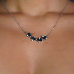 Black Onyx Four-Leaf Clover Necklace