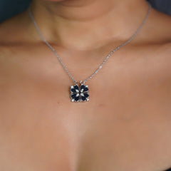 Black Onyx Four-Leaf Clover Necklace