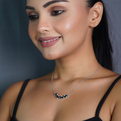 Black Onyx Four-Leaf Clover Necklace