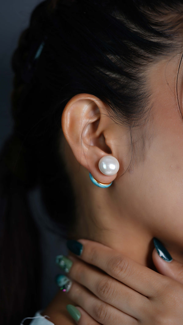 Marble Pearl -2 Way Earrings