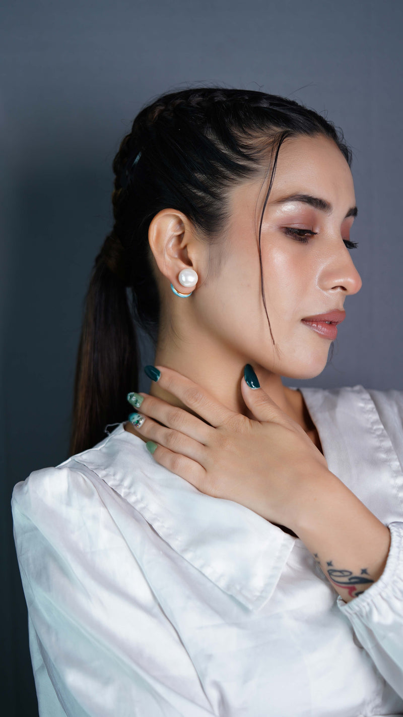 Marble Pearl -2 Way Earrings