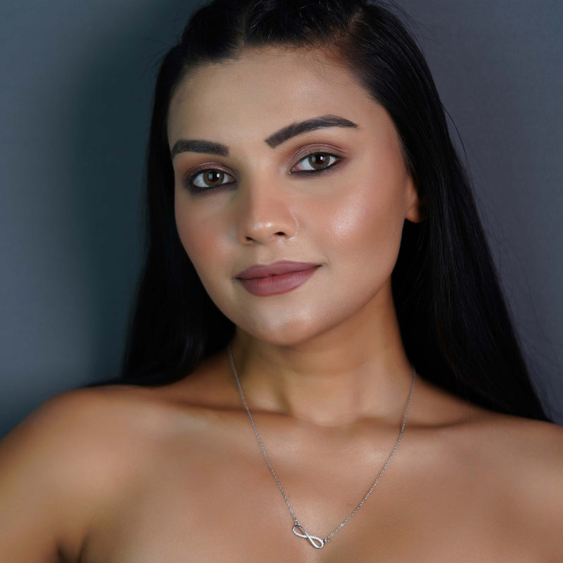 Infinity Diamond Silver Necklace