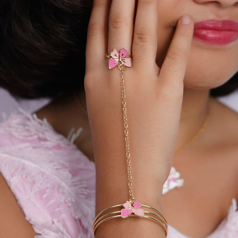 Butterfly Blossom Bracelet With Ring
