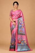 Pink Designer Art Silk Saree