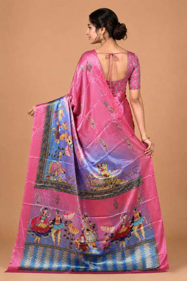 Pink Designer Art Silk Saree