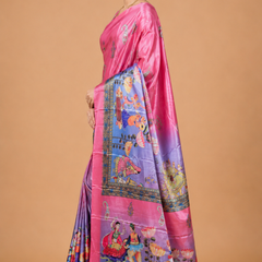 Pink Designer Art Silk Saree