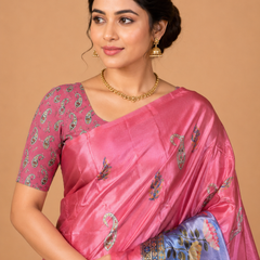 Pink Designer Art Silk Saree