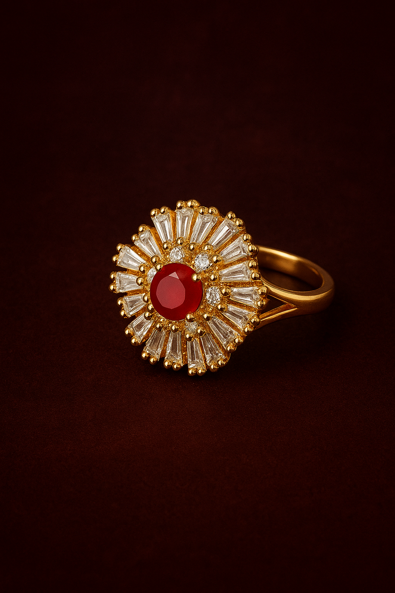 Crimson Radiance Ring Adjustable Ring