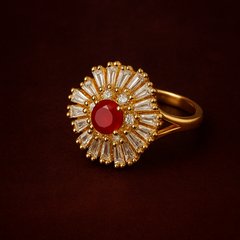 Crimson Radiance Ring Adjustable Ring