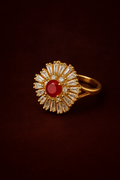 Crimson Radiance Ring Adjustable Ring