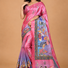 Pink Designer Art Silk Saree