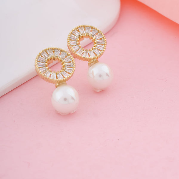 Pearl and Diamond Stud Earrings
