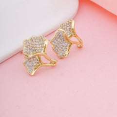 Leaf Diamond Stud Earrings
