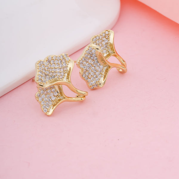 Leaf Diamond Stud Earrings