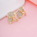 Leaf Diamond Stud Earrings