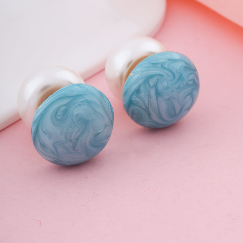 Marble Pearl -2 Way Earrings