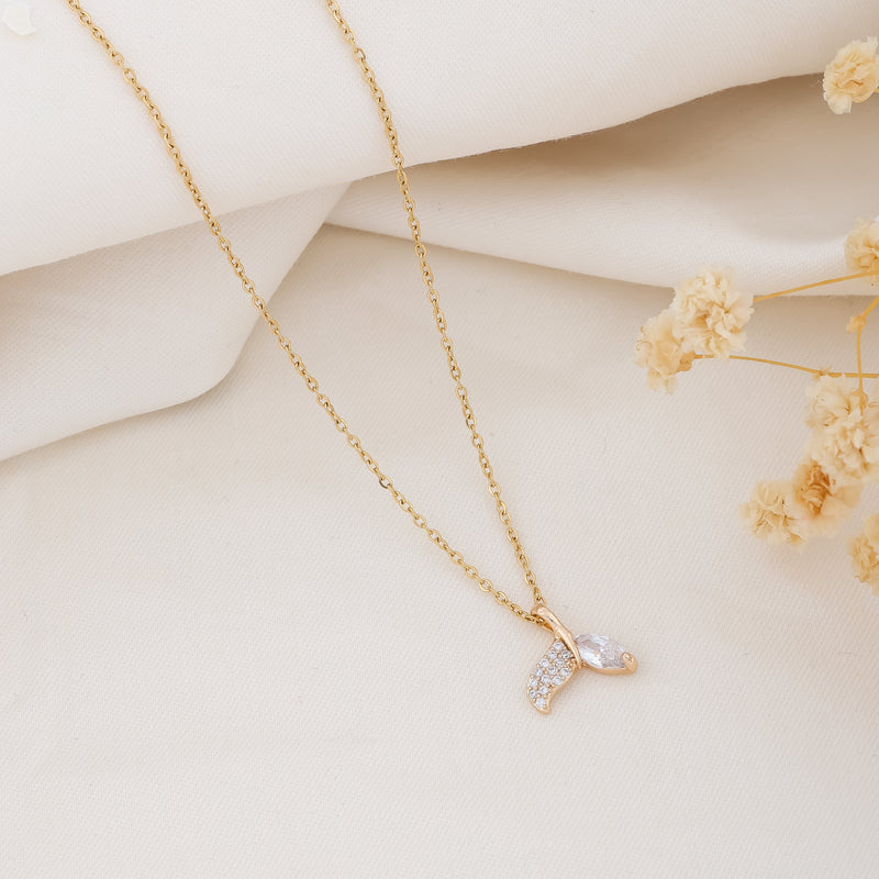 Butterfly Sparkle Gold Necklace