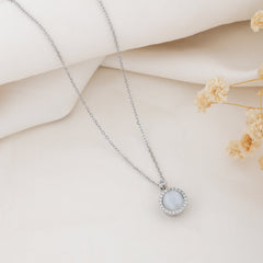 Moonstone Halo Necklace