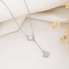 Onyx and Diamond Drop Necklace