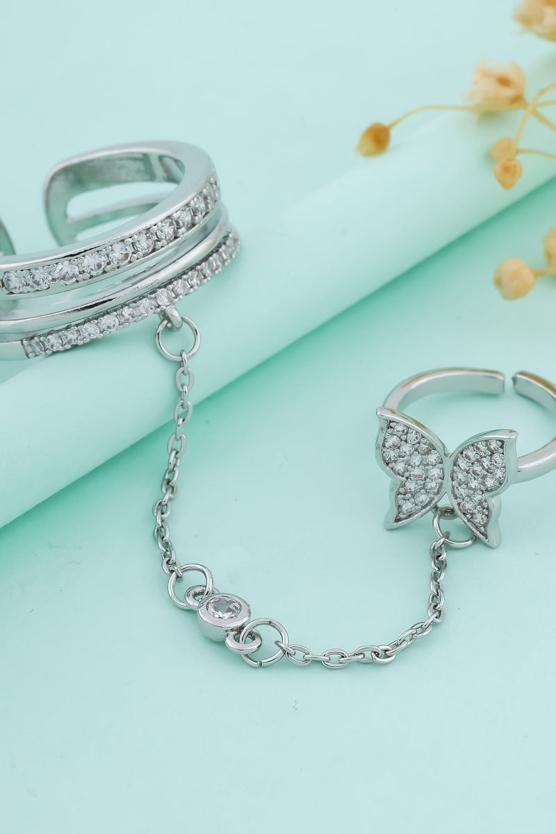 Butterfly Double Adjustable Ring