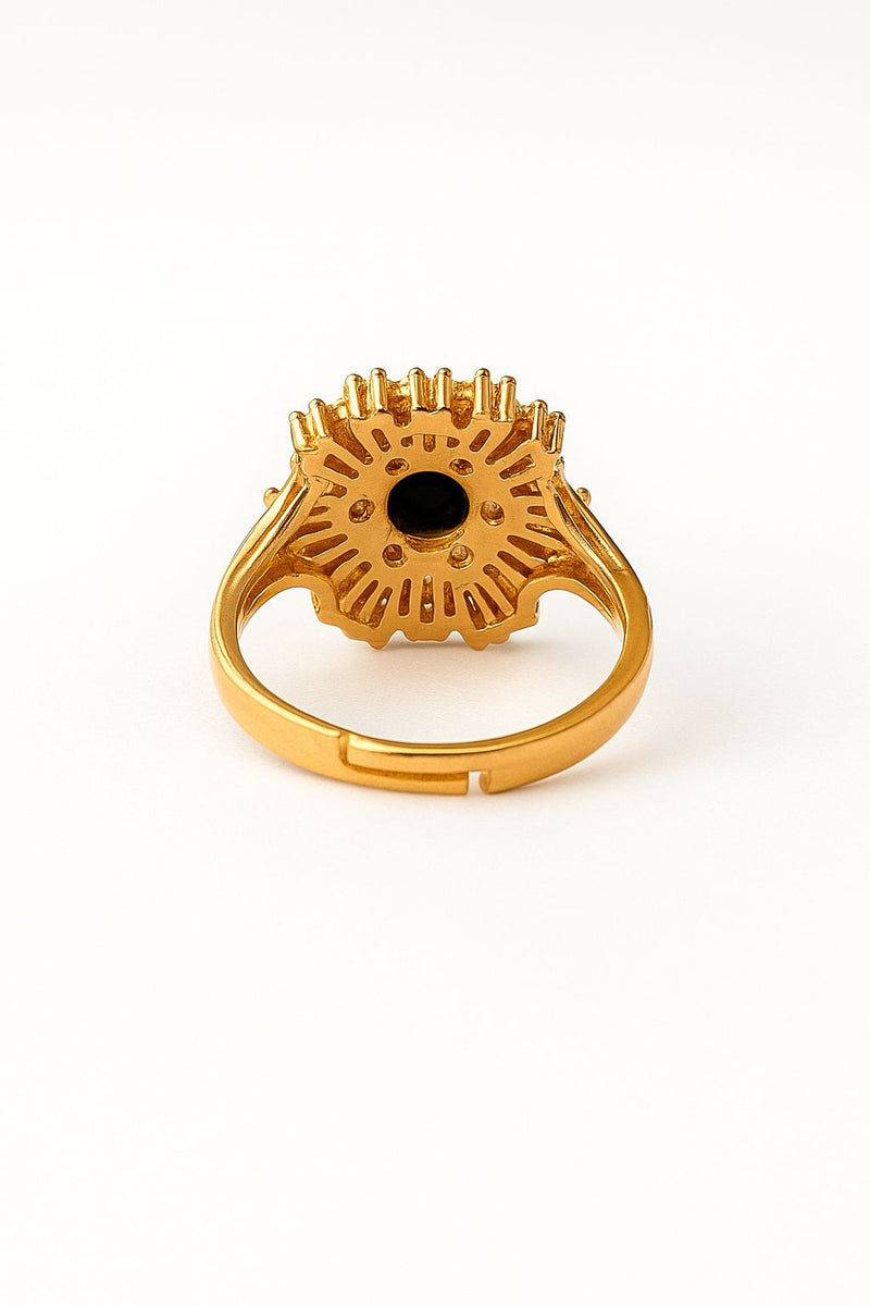 Midnight Sunburst Adjustable Ring