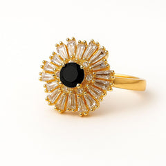 Midnight Sunburst Adjustable Ring