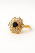 Midnight Sunburst Adjustable Ring