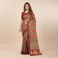 Heritage Maroon & Gold Chiffon Silk Saree