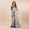 Heritage Sketch Print Chiffon Silk Saree