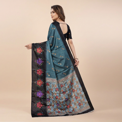 Teal Silk Saree