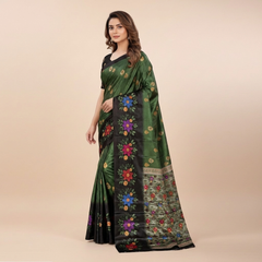 Emerald Bloom Saree