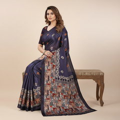 Geometric Chiffon Silk Saree